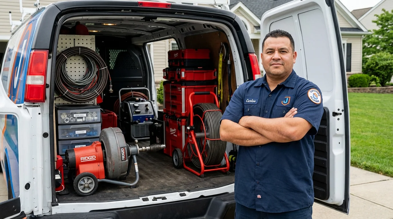 Professional drain cleaning equipment and Johns Plumbing LLC plumber in Pleasanton